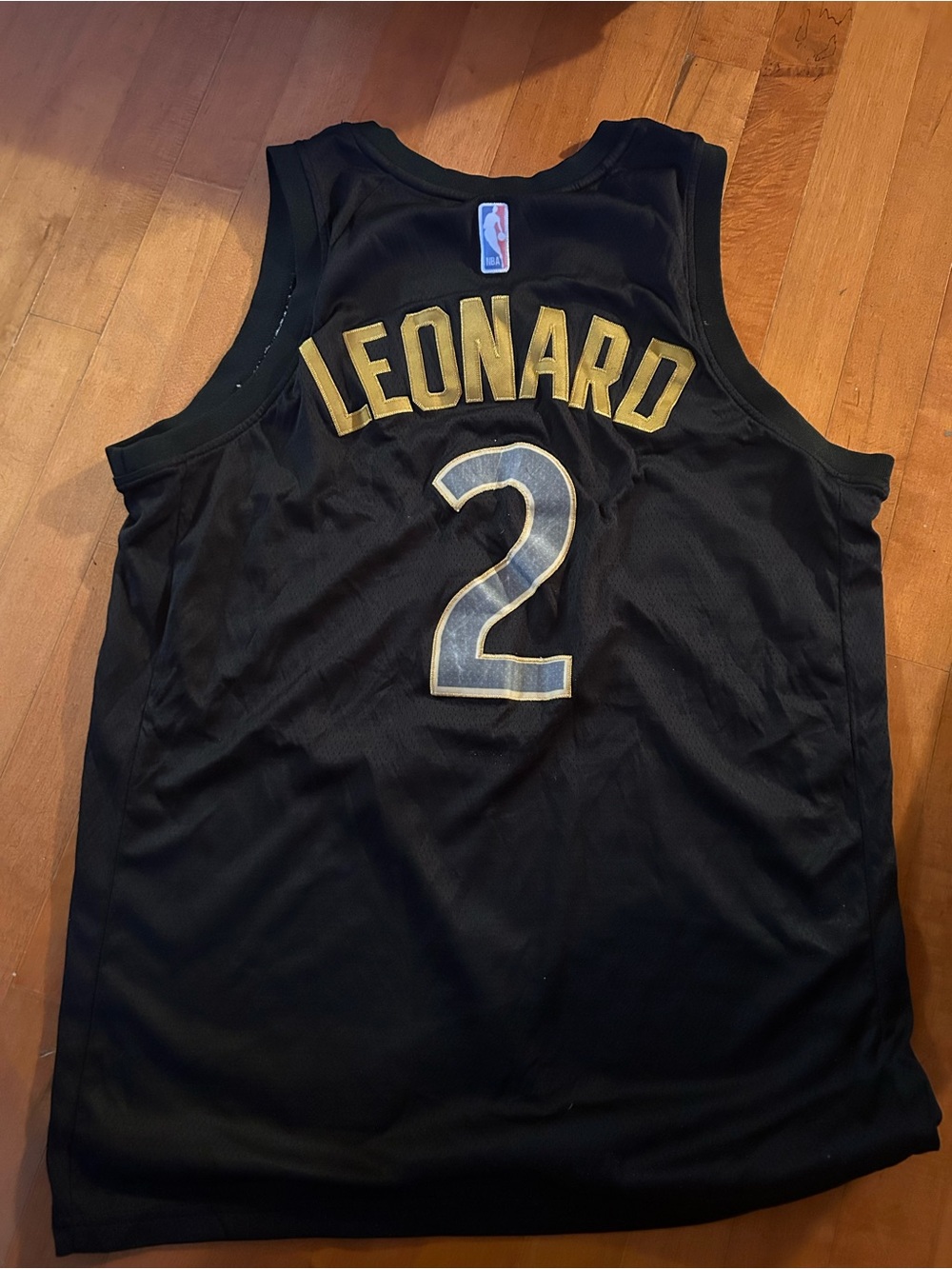 Nike Black and Gold Leonard #2 Basketball Jersey